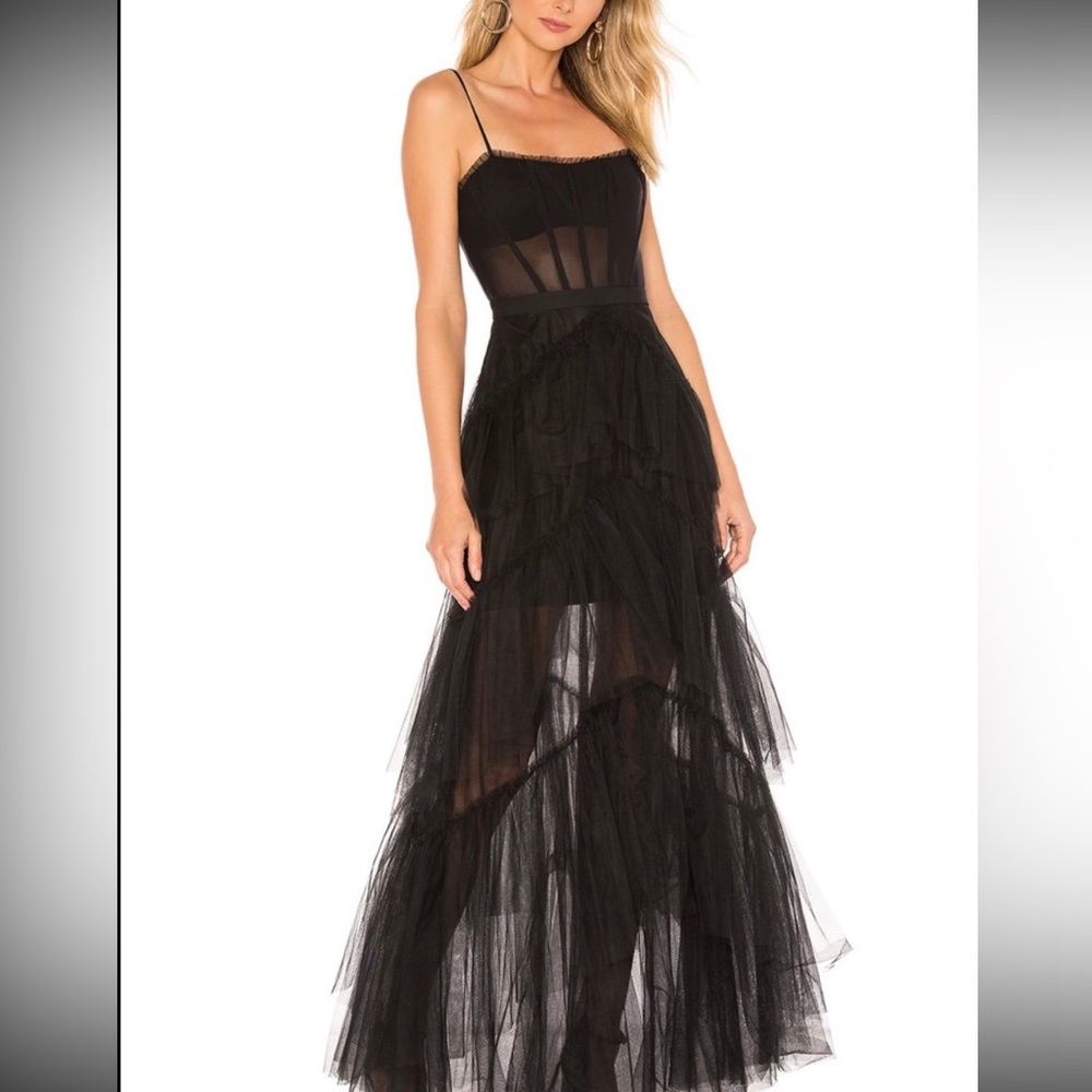 BCBG Tulle Corset Gown